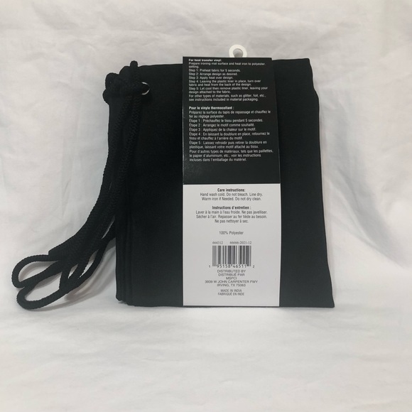 Drawstrings bag pack black. Size 13.5in x 17in - Picture 2 of 2